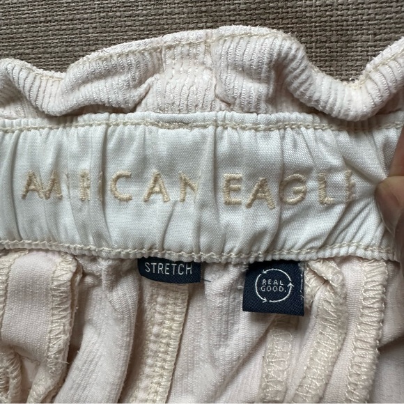 American Eagle Corduroy Paper Bag Barrel Pant Ivory Size 10 Super High-Waisted - Picture 6 of 9